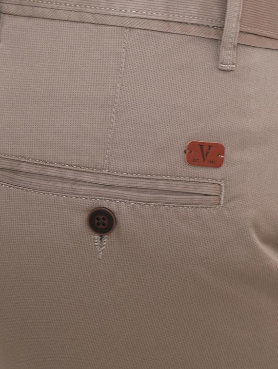 brown cotton flat front casual trousers - 15940084 - Zoom Image - 4