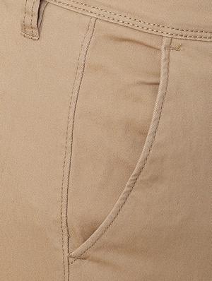 beige cotton blend chinos - 15940085 - Standard Image - 4