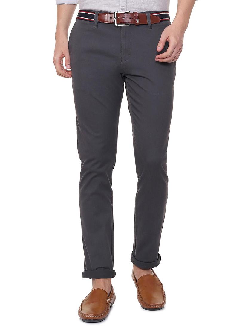 grey cotton blend chinos - 15940087 - Zoom Image - 1