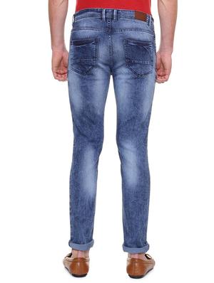 blue cotton blend washed jeans - 15940152 - Standard Image - 2