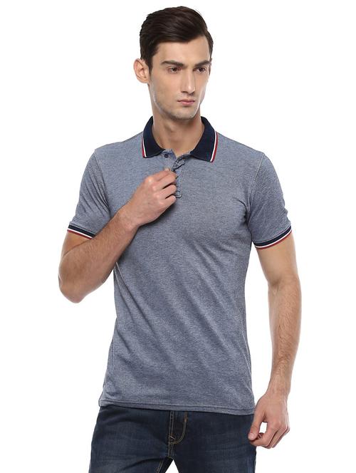 blue cotton blend polo t-shirt - 15940226 - Standard Image - 1