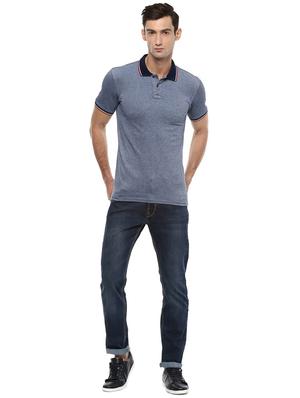blue cotton blend polo t-shirt - 15940226 - Standard Image - 3