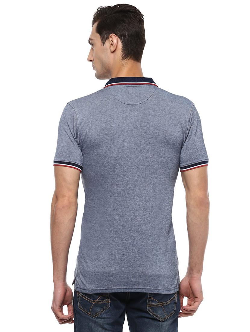 blue cotton blend polo t-shirt - 15940226 - Zoom Image - 2