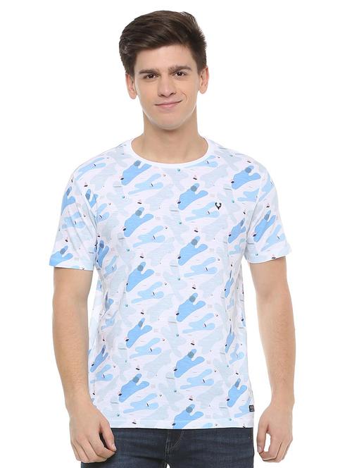 blue cotton all over print t-shirt - 15940272 - Standard Image - 1