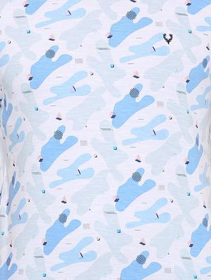 blue cotton all over print t-shirt - 15940272 - Standard Image - 4