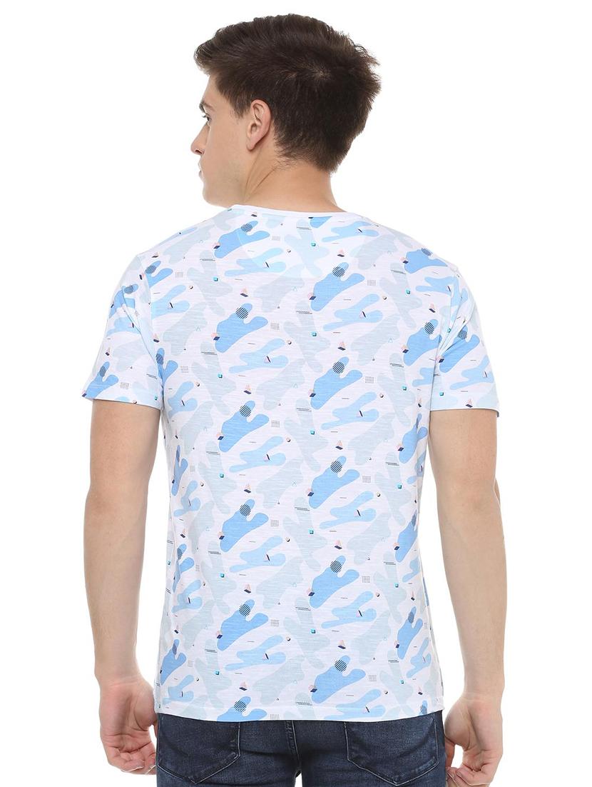 blue cotton all over print t-shirt - 15940272 - Zoom Image - 2