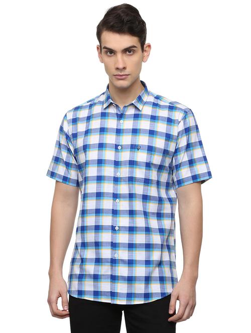 blue checkered casual shirt - 15940359 - Standard Image - 1