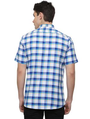 blue checkered casual shirt - 15940359 - Standard Image - 2