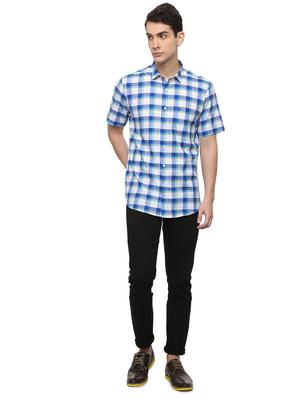blue checkered casual shirt - 15940359 - Standard Image - 3