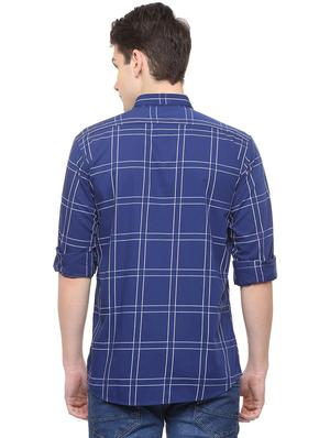 blue checkered casual shirt - 15940369 - Standard Image - 2