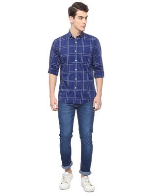 blue checkered casual shirt - 15940369 - Standard Image - 3