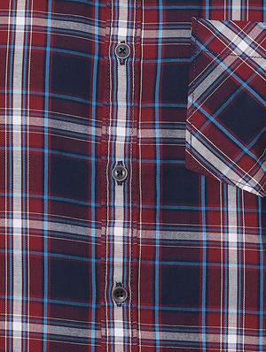 navy blue checkered casual shirt - 15940382 - Standard Image - 4