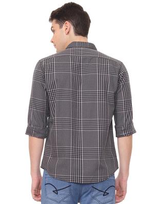 grey checkered casual shirt - 15940386 - Standard Image - 2