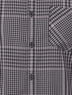 grey checkered casual shirt - 15940386 - Standard Image - 4
