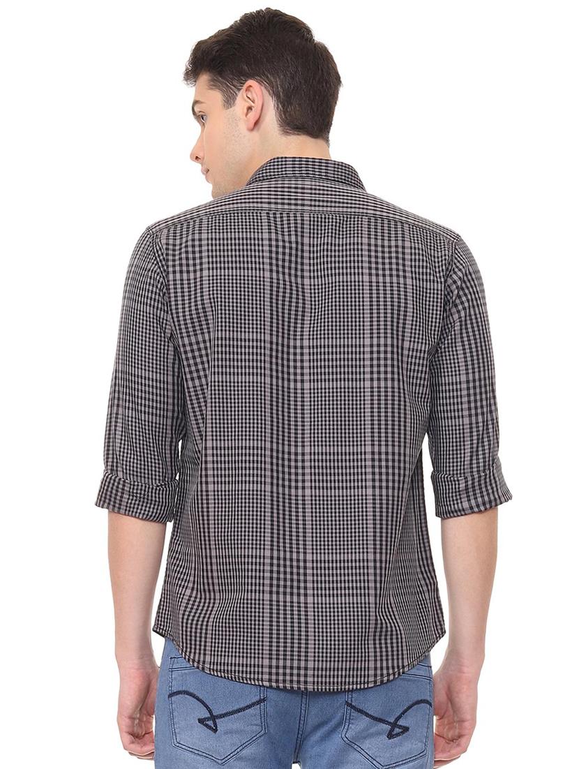 grey checkered casual shirt - 15940386 - Zoom Image - 2