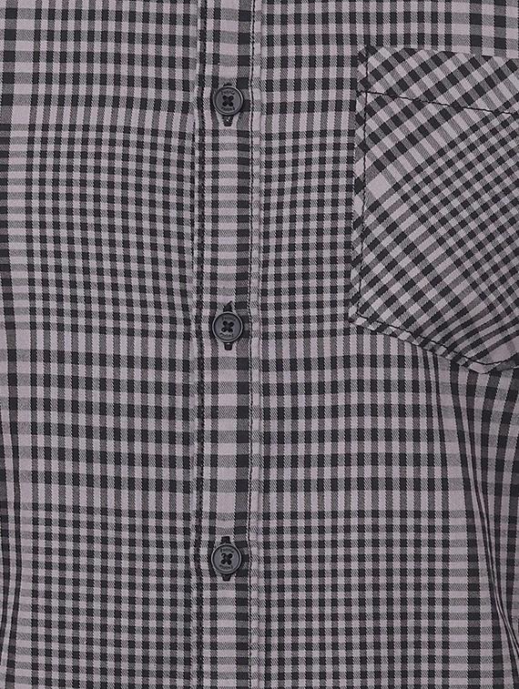 grey checkered casual shirt - 15940386 - Zoom Image - 4