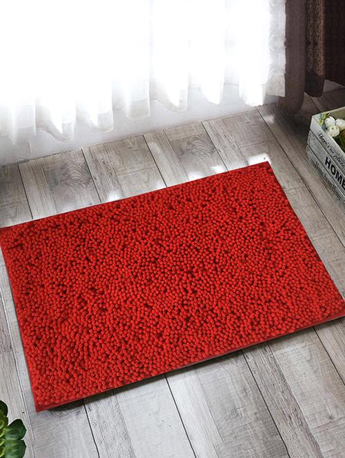 lushomes chenille rococco red thick and fluffy 2200 gsm bathmat - 15940582 - Standard Image - 1
