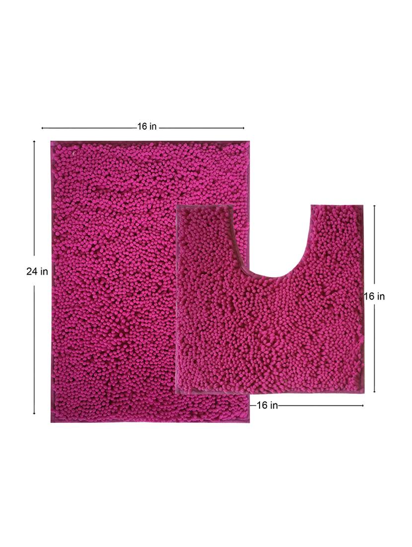 lushomes chenille rasberry rose thick and fluffy 2200 gsm bathmat - 15940599 - Zoom Image - 5
