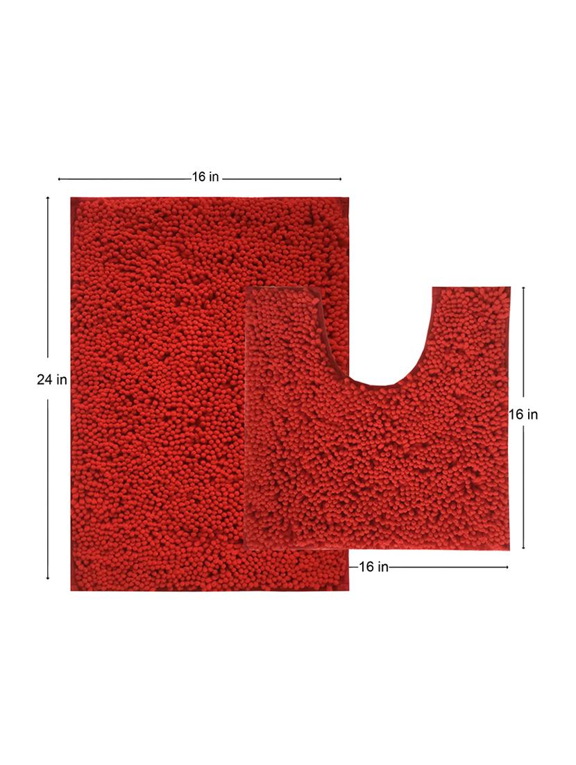 lushomes chenille rococco red thick and fluffy 2200 gsm bathmat - 15940602 - Zoom Image - 5
