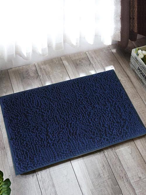lushomes navy thick and fluffy chenille 1200 gsm bathmat - 15940629 - Standard Image - 1