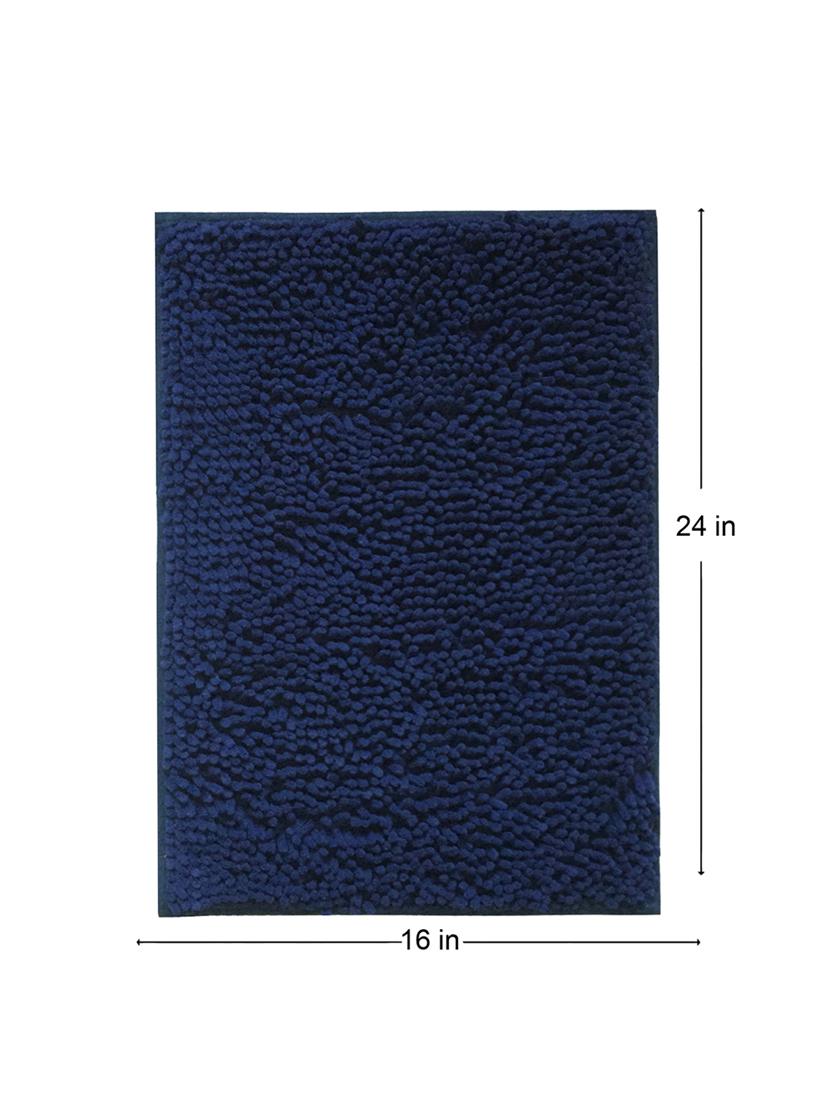 lushomes navy thick and fluffy chenille 1200 gsm bathmat - 15940629 - Zoom Image - 5