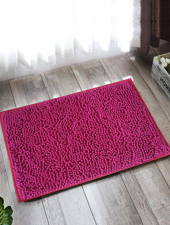 lushomes amaranth thick and fluffy chenille 1200 gsm bathmat - 15940631 - Zoom Image - 1