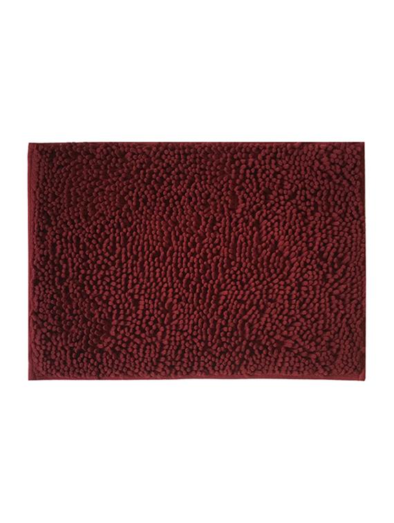 lushomes burgundy thick and fluffy chenille 1200 gsm bathmat - 15940633 - Zoom Image - 2