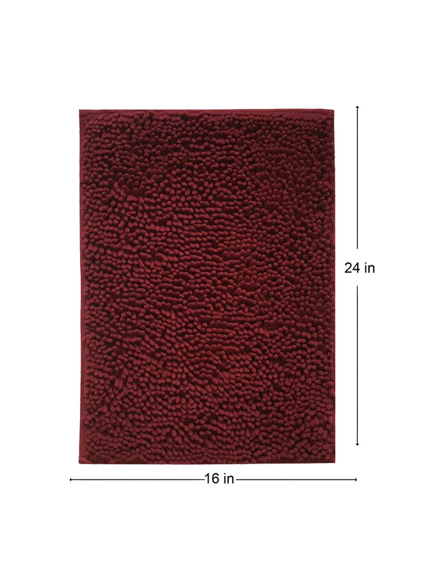 lushomes burgundy thick and fluffy chenille 1200 gsm bathmat - 15940633 - Zoom Image - 5