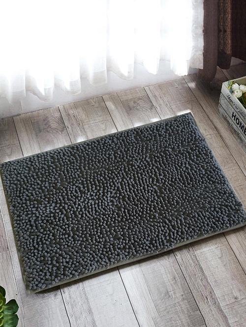 lushomes dark grey thick and fluffy chenille 1200 gsm bathmat - 15940635 - Standard Image - 1