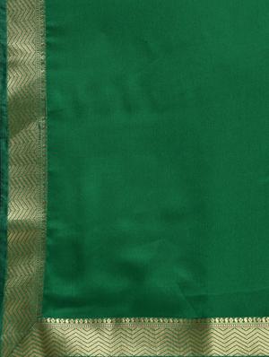 zari border green saree with blouse - 15940663 - Standard Image - 5