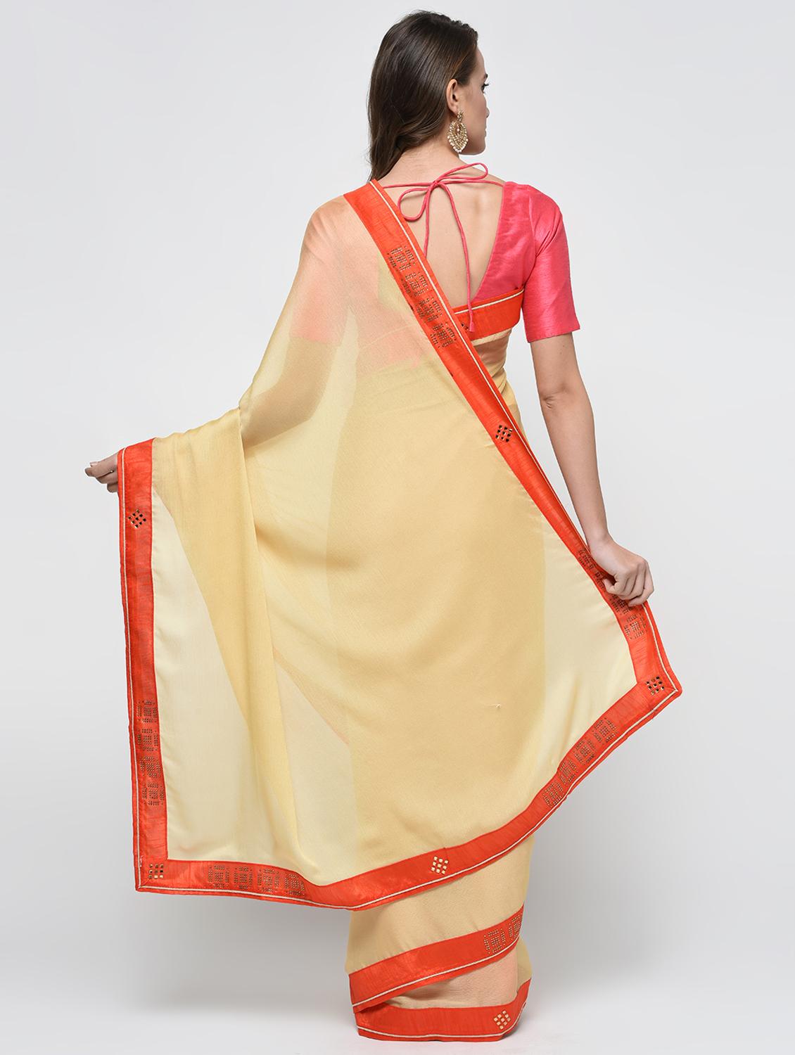 embellished lace border saree with blouse - 15940667 - Zoom Image - 2