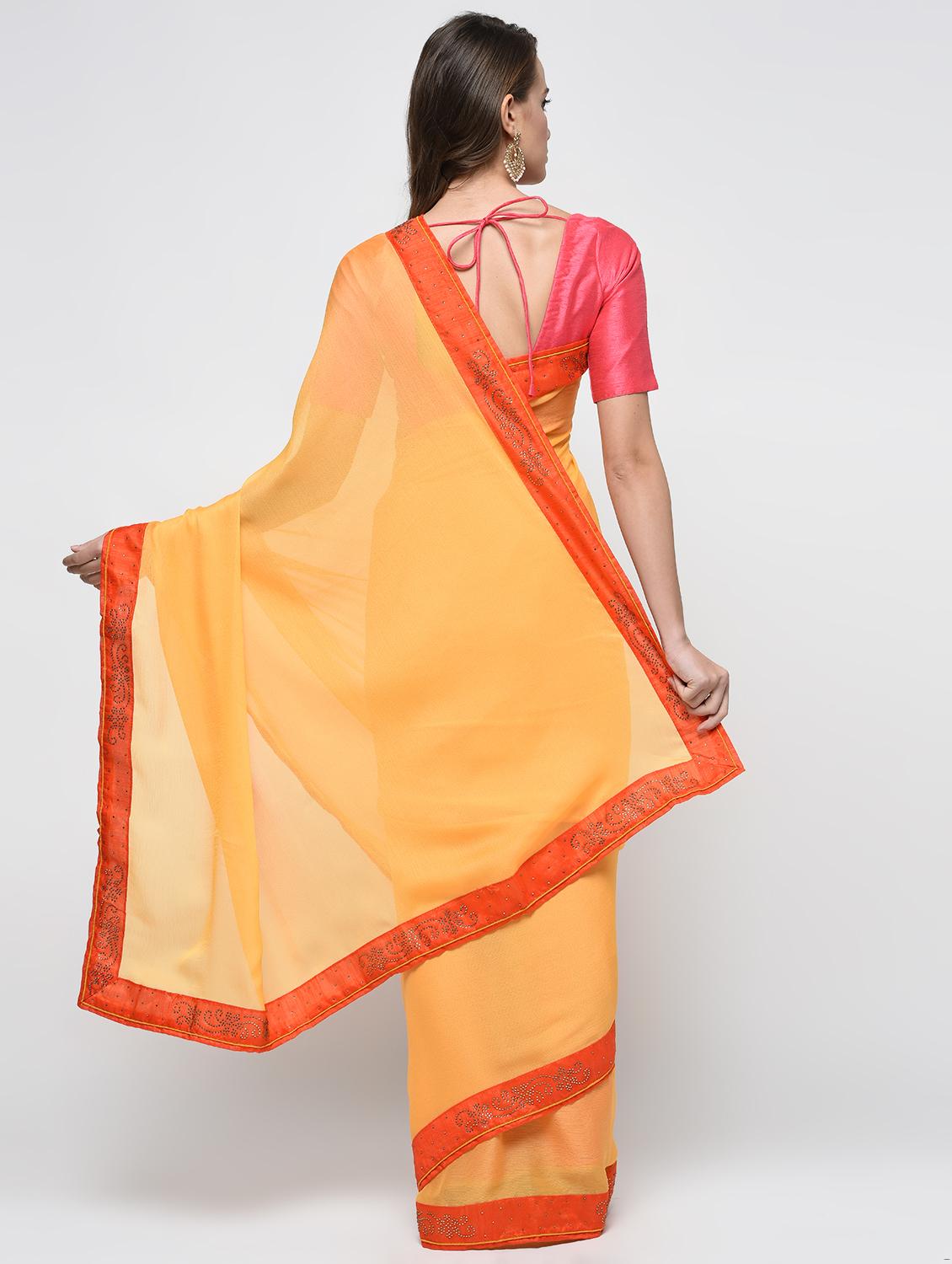 embellished lace border saree with blouse - 15940669 - Zoom Image - 2