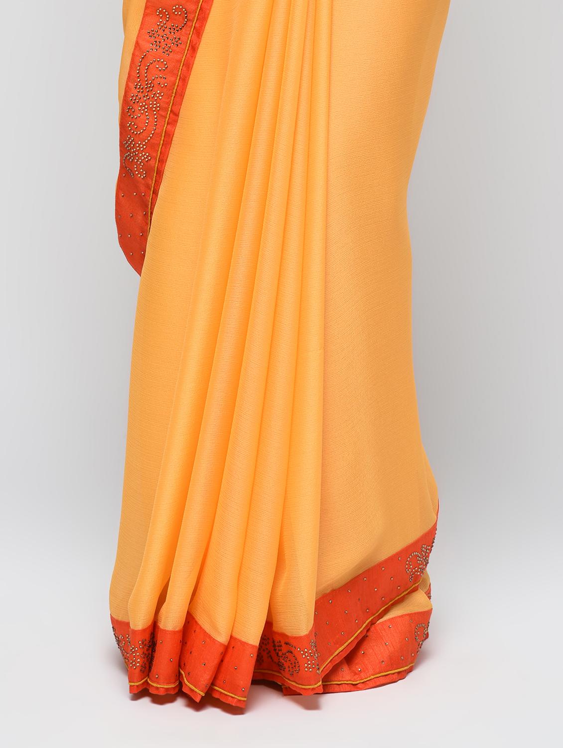 embellished lace border saree with blouse - 15940669 - Zoom Image - 3