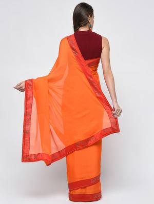 embellished lace border saree with blouse - 15940670 - Standard Image - 2