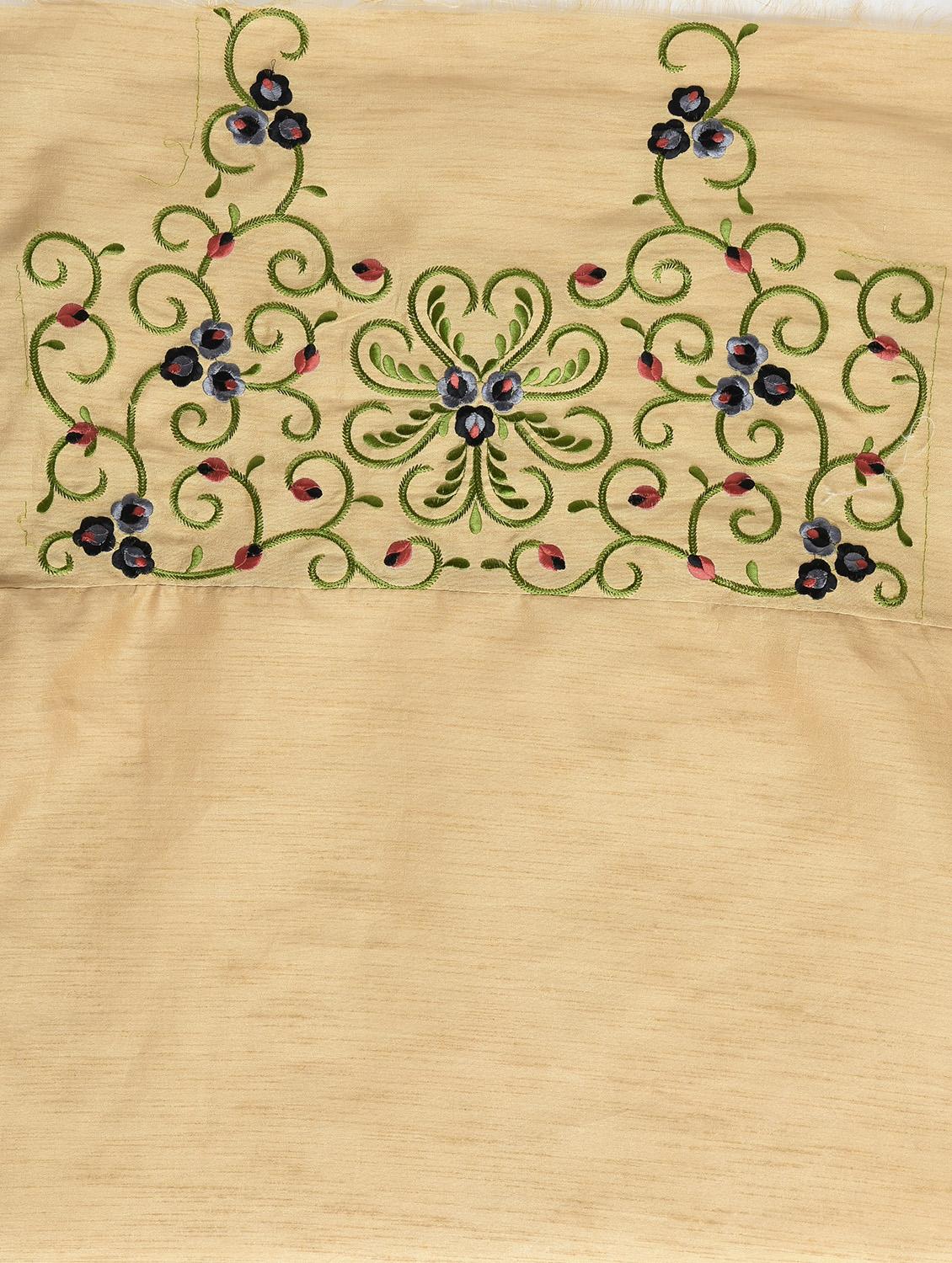 floral embroidered border saree with blouse - 15940673 - Zoom Image - 4