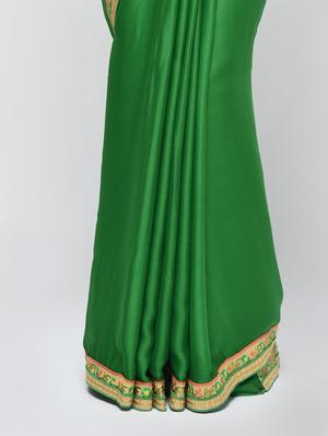 floral embroidered border saree with blouse - 15940674 - Standard Image - 3