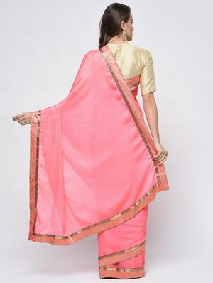 zari lace border saree with blouse - 15940680 - Standard Image - 2