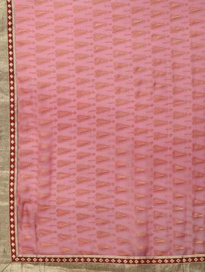 lace border foil printed saree with blouse - 15940682 - Standard Image - 5