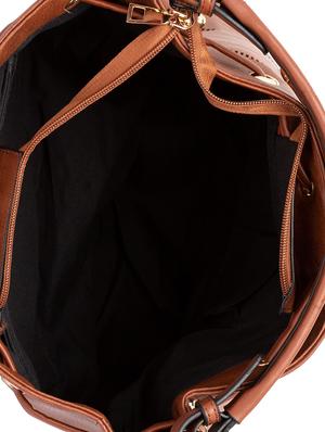 brown leatherette (pu) regular tote - 15940855 - Standard Image - 3