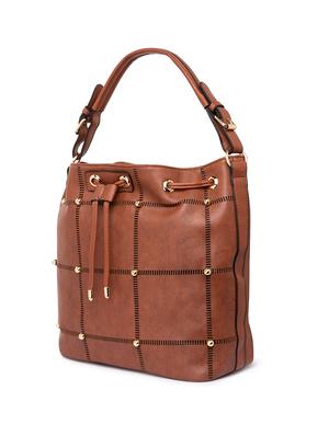 brown leatherette (pu) regular tote - 15940855 - Standard Image - 4