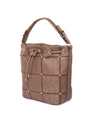 brown leatherette (pu) regular tote - 15940856 - Standard Image - 4