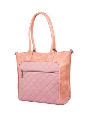 pink leatherette (pu) regular handbag - 15940881 - Standard Image - 4