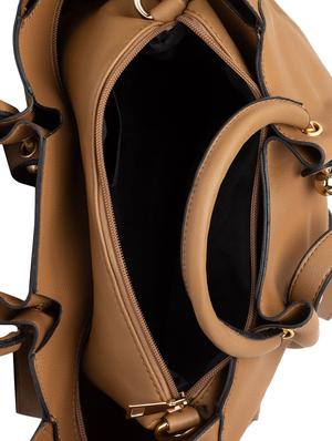 brown leatherette (pu) regular handbag - 15940885 - Standard Image - 3