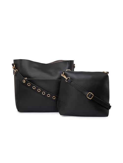 black leatherette (pu) regular handbag - 15940889 - Very Small Image - 1