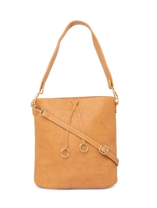 brown leatherette (pu) regular handbag - 15940897 - Standard Image - 1