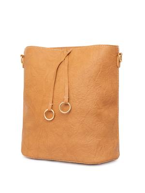 brown leatherette (pu) regular handbag - 15940897 - Standard Image - 4