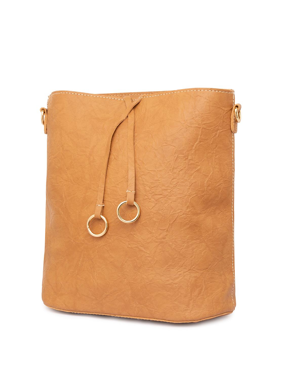 brown leatherette (pu) regular handbag - 15940897 - Zoom Image - 4