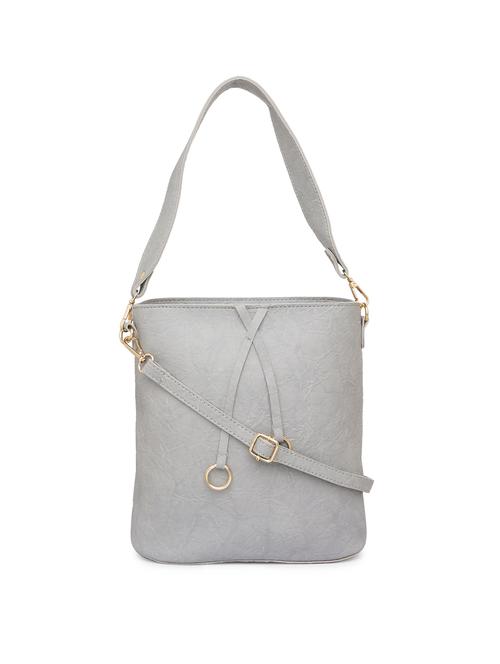 grey leatherette (pu) regular handbag - 15940909 - Standard Image - 1