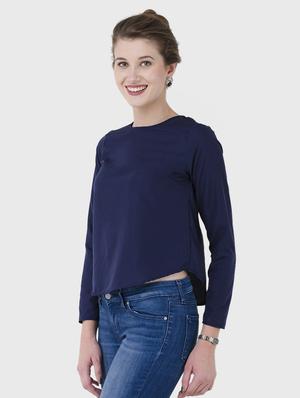 lace up detail long sleeved top - 15941030 - Standard Image - 2