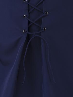lace up detail long sleeved top - 15941030 - Standard Image - 5